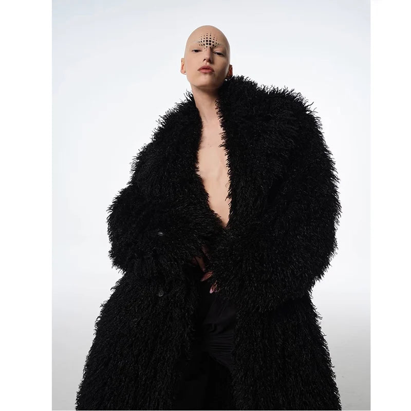 Unisex Lamb Wool Trench Coat