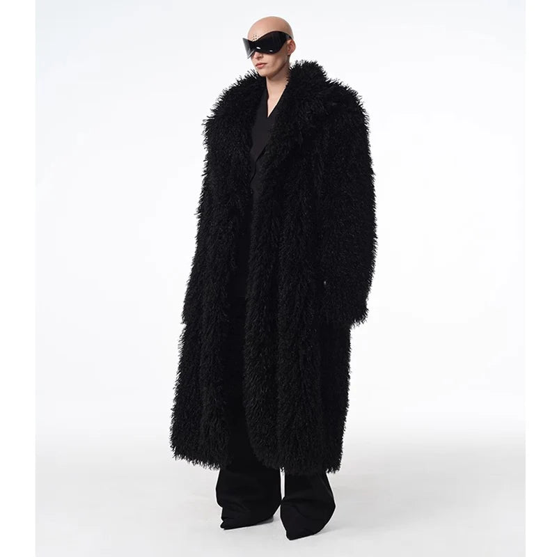 Unisex Lamb Wool Trench Coat