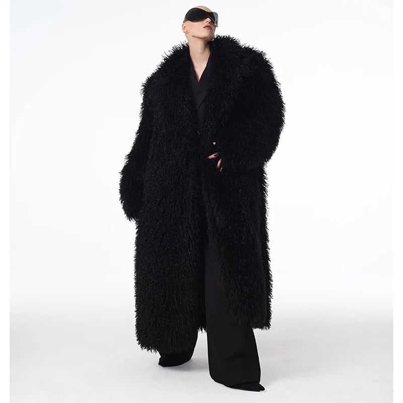 Unisex Lamb Wool Trench Coat