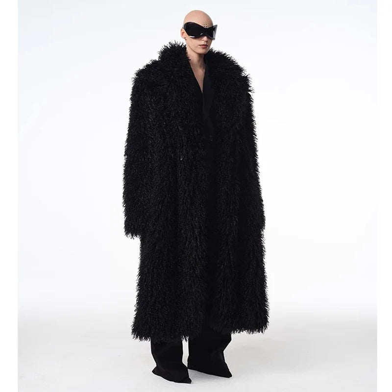 Unisex Lamb Wool Trench Coat