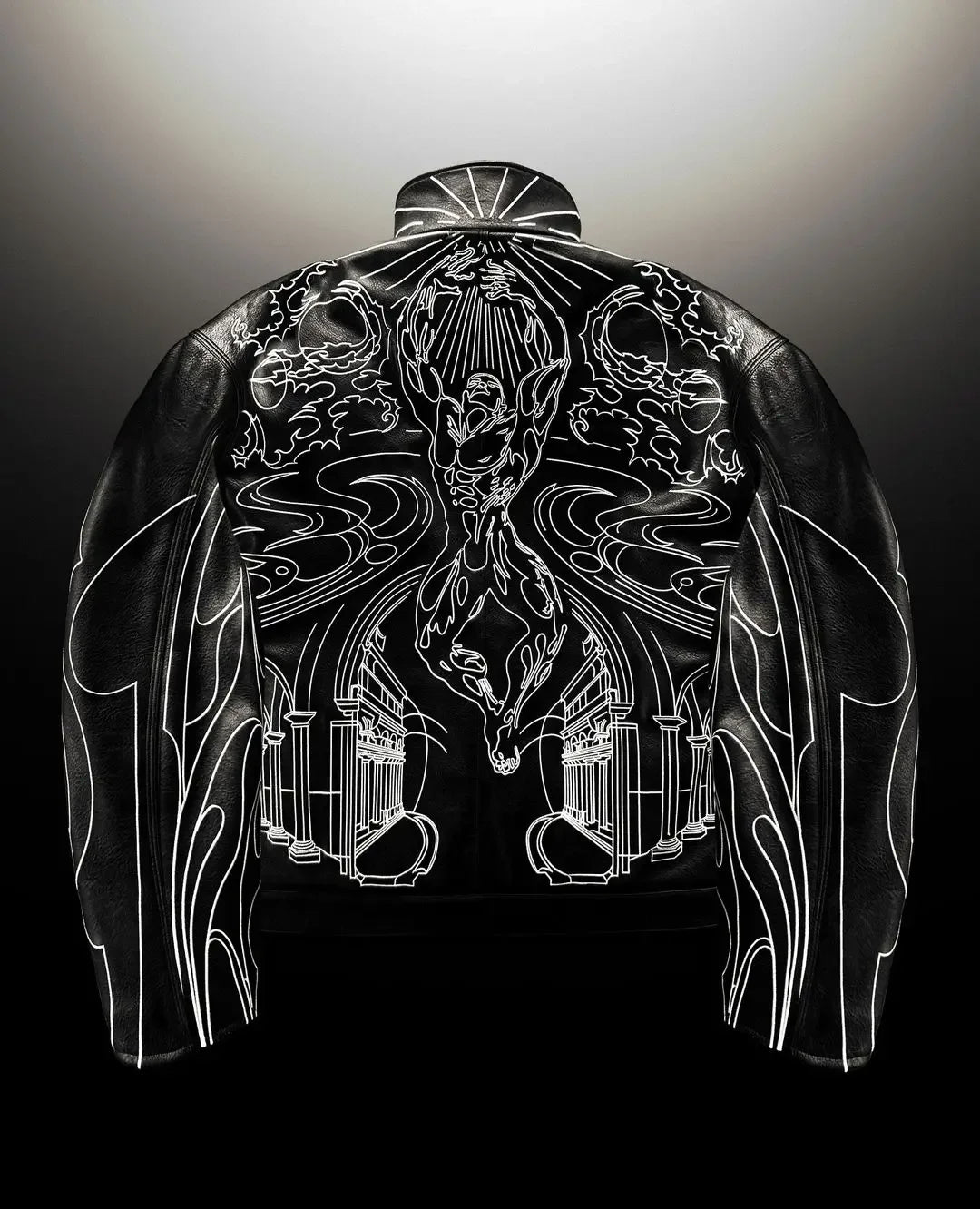 Graphic Retro Leather Jacket