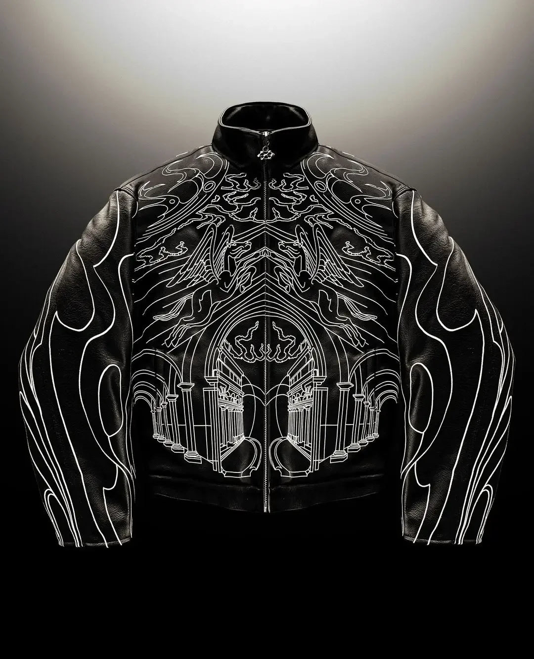 Graphic Retro Leather Jacket