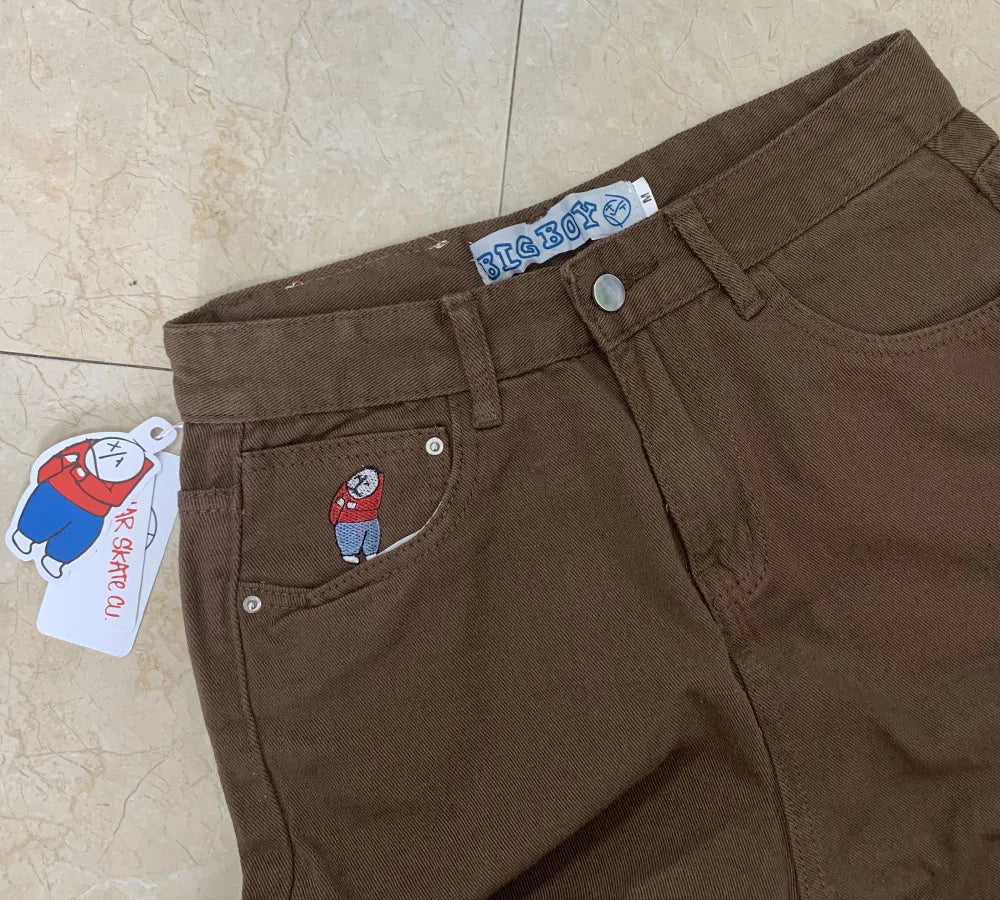 Polar Big Boy Embroidered Baggy Jeans – Retro Punk Denim