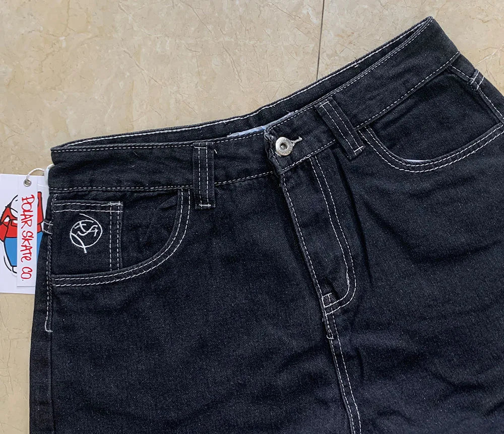 Polar Big Boy Embroidered Baggy Jeans – Retro Punk Denim