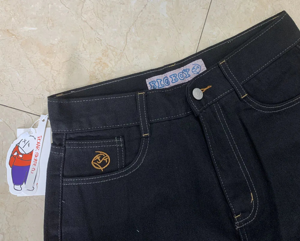 Polar Big Boy Embroidered Baggy Jeans – Retro Punk Denim