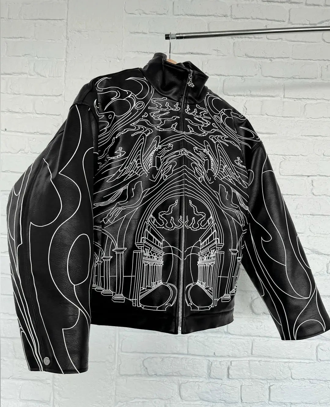 Graphic Retro Leather Jacket